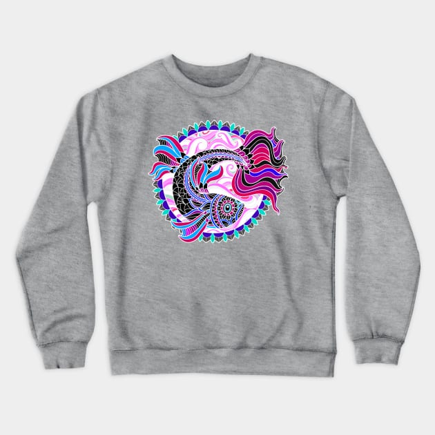 Beautiful Koi Decorative Fish Art Crewneck Sweatshirt by AlondraHanley